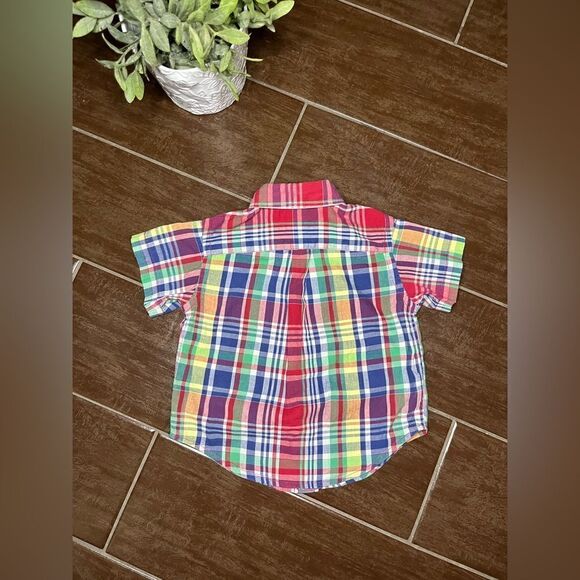 Ralph Lauren Polo plaid button up sz 12M - Picture 3 of 3